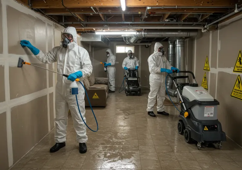 Basement Moisture Removal and Structural Drying process in Pike County, GA